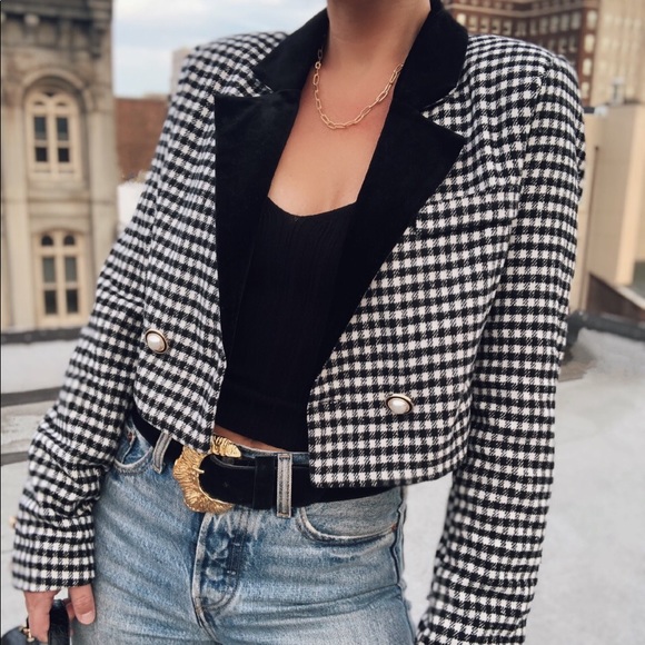 Last 1✨Dara Houndstooth Cropped Jacket - Picture 6 of 8